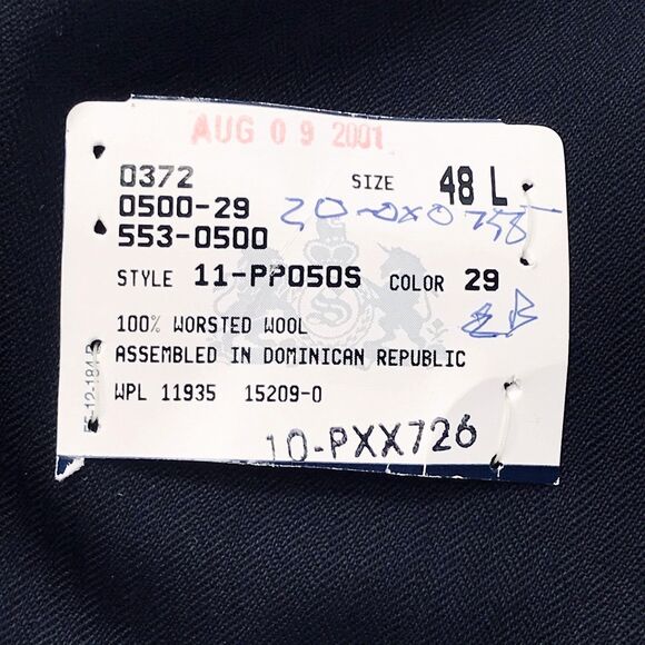 Stafford NEW Sport Coat Worsted Wool Herringbone Blue 48L - Picture 4 of 14